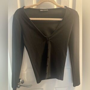Zara black button down cardigan - small